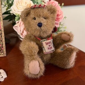 Plush Brown Teddy Bear with Plaid Tag "Beary an Angel"